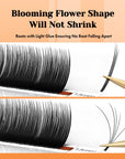 MASSCAKU 1-Second Blooming Eyelash Extensions – 8-20mm Matte Black Volume Lashes