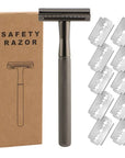 Double Edge Safety Razor – Classic Men's Shaving Razor (Black/Silver)