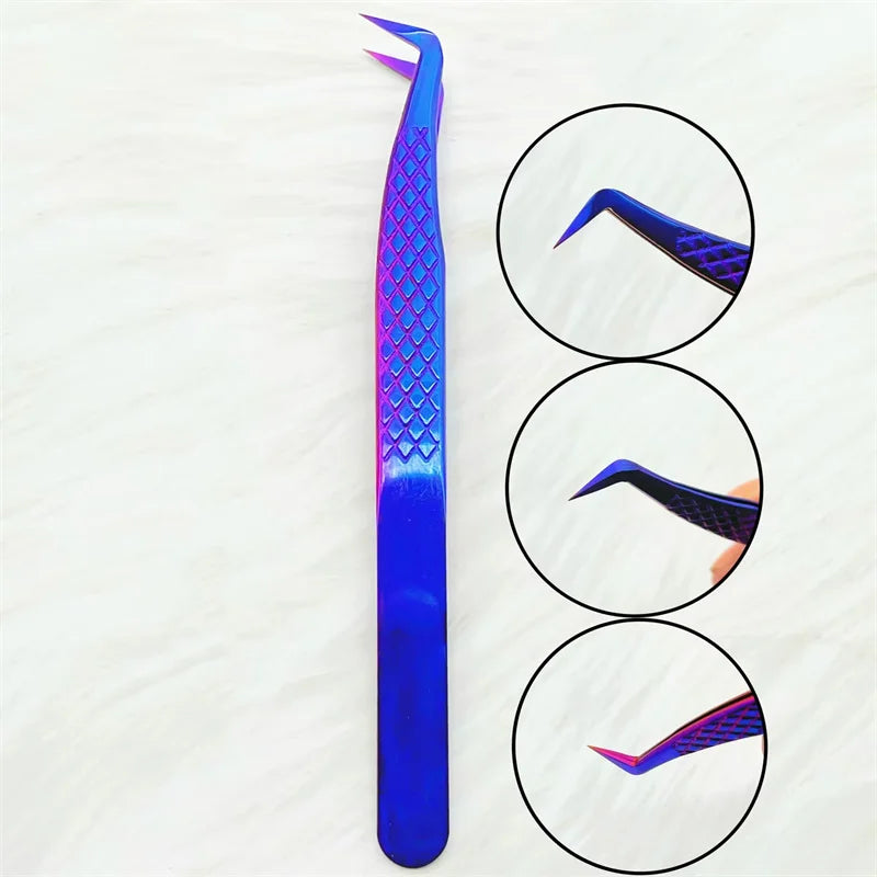 False Eyelash Tweezers – Curved Strip Lash &amp; Eyebrow Hair Clip for Nail Art &amp; Makeup