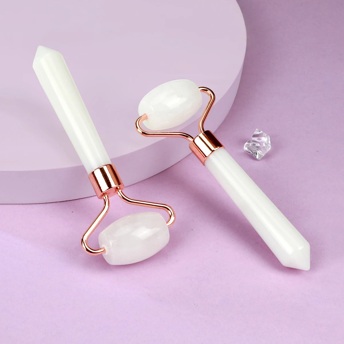 Natural Jade Eye &amp; Face Roller Massager – Mini Portable Skincare Tool