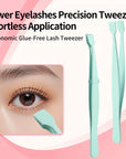 High-Precision Flat Mouth Eyelash Tweezers – Slender Ergonomic Grafting Tool for Under Eye & Chin