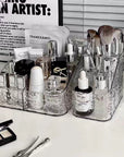 Clear Acrylic Makeup Organizer – Vanity Cosmetic Storage Box with Lipstick Holder