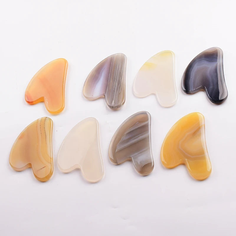 Grey Agate Jade Roller &amp; Gua Sha Scraper – Natural Face &amp; Body Massager