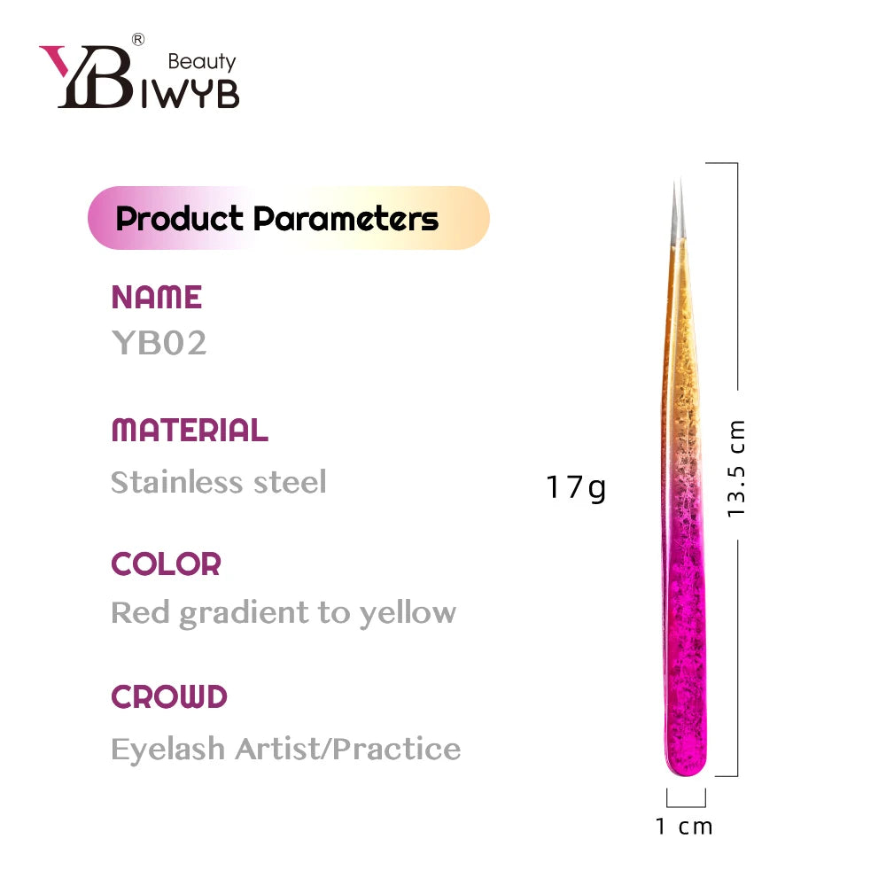 IWYBBeauty Colored Eyelash Extension Tweezers – High-Precision Anti-Static Stainless Steel
