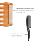 4-Piece Beard Trimmer Kit – Stainless Steel Scissors, Wood Comb & Storage Bag