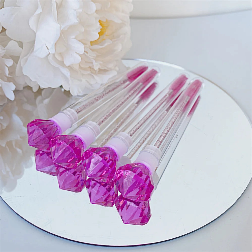 20-Pack Diamond Lash Spoolie Brush – Disposable Eyelash Mascara Wand in Tube