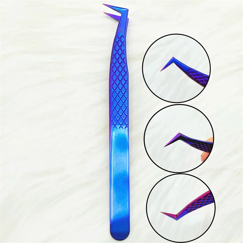 False Eyelash Tweezers – Curved Strip Lash &amp; Eyebrow Hair Clip for Nail Art &amp; Makeup