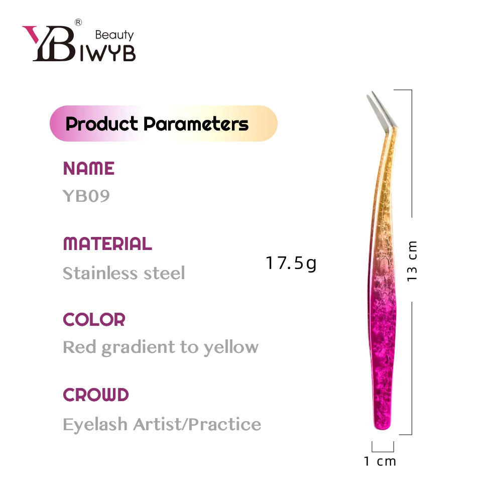 IWYBBeauty Colored Eyelash Extension Tweezers – High-Precision Anti-Static Stainless Steel
