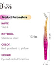IWYBBeauty Colored Eyelash Extension Tweezers – High-Precision Anti-Static Stainless Steel