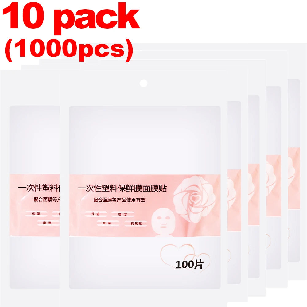 Disposable Full Face Plastic Film Mask – Transparent PE DIY Facial Wrap Beauty Tool