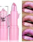 Metallic Pink Glitter Lipstick – Long-Lasting High Shine Diamond Nude Shimmer
