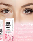 Eyelash Extension Shampoo Kit – 100ml Foaming Lash Cleanser with Brush & Mascara Wand