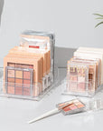 7-Compartment Clear Makeup Organizer Box – Stackable Cosmetic Display Shelf