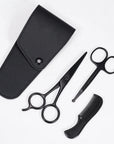 Beard Comb Kit with Scissors & Brush – Men's Mustache Trimming Gift Set