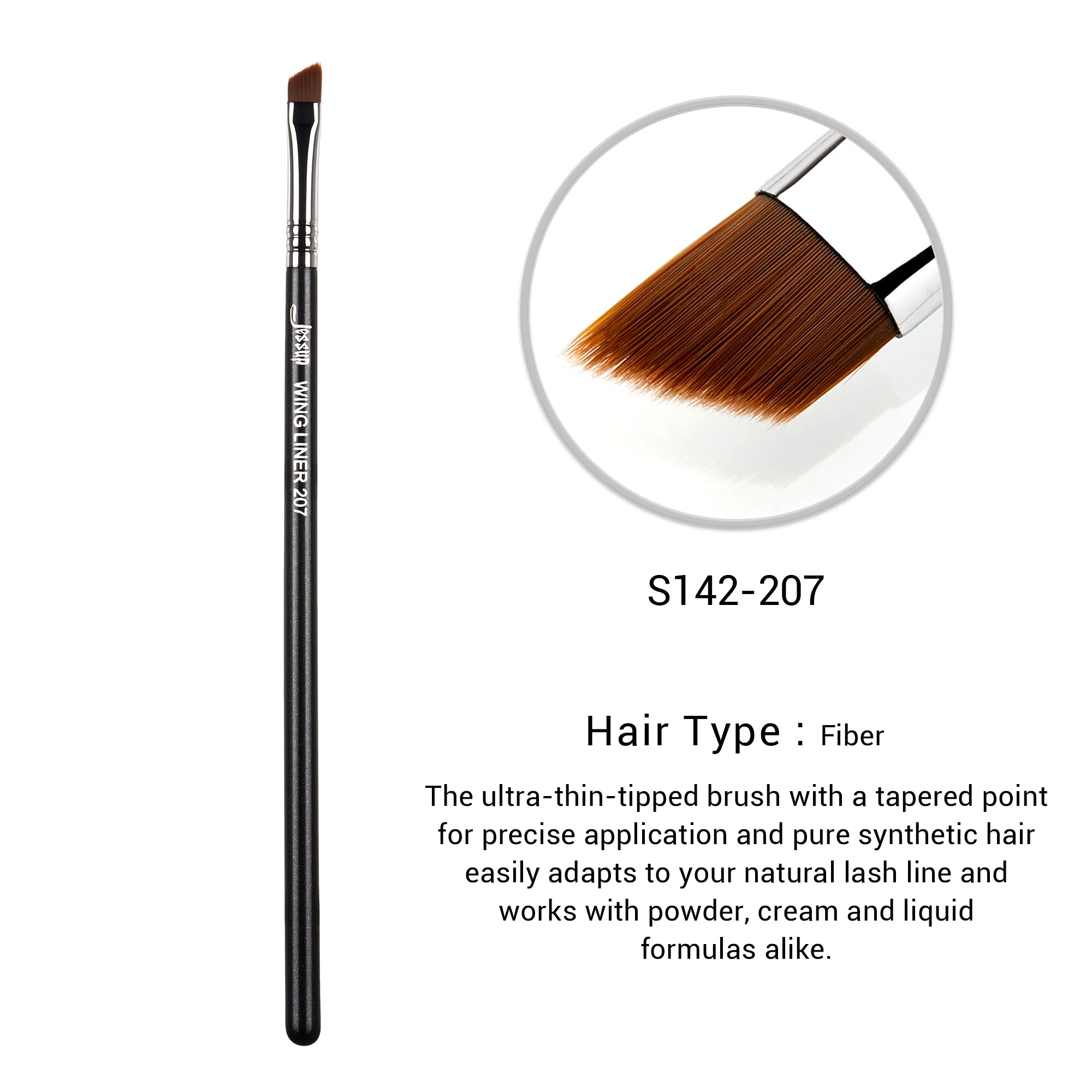Jessup Ultra-Thin Eyebrow Brush – Precision Tapered Lash Line Makeup Brush (S142)