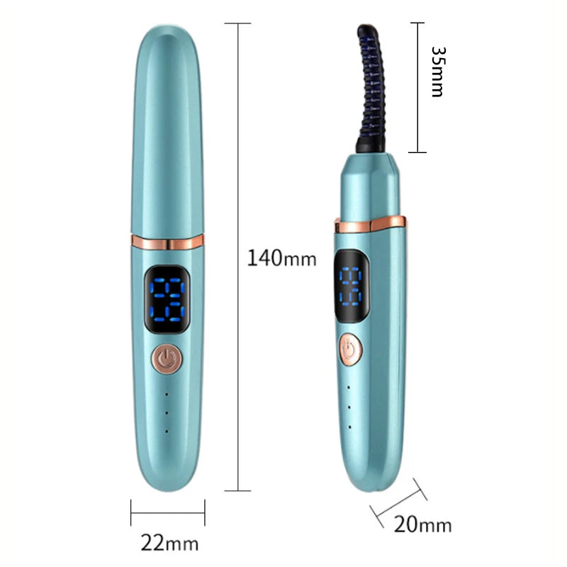 USB Rechargeable Electric Eyelash Curler – 3 Heat Settings &amp; LED Light