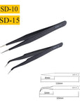 2/6-Piece ESD Anti-Static Precision Tweezers Set – Stainless Steel for Electronics & Soldering