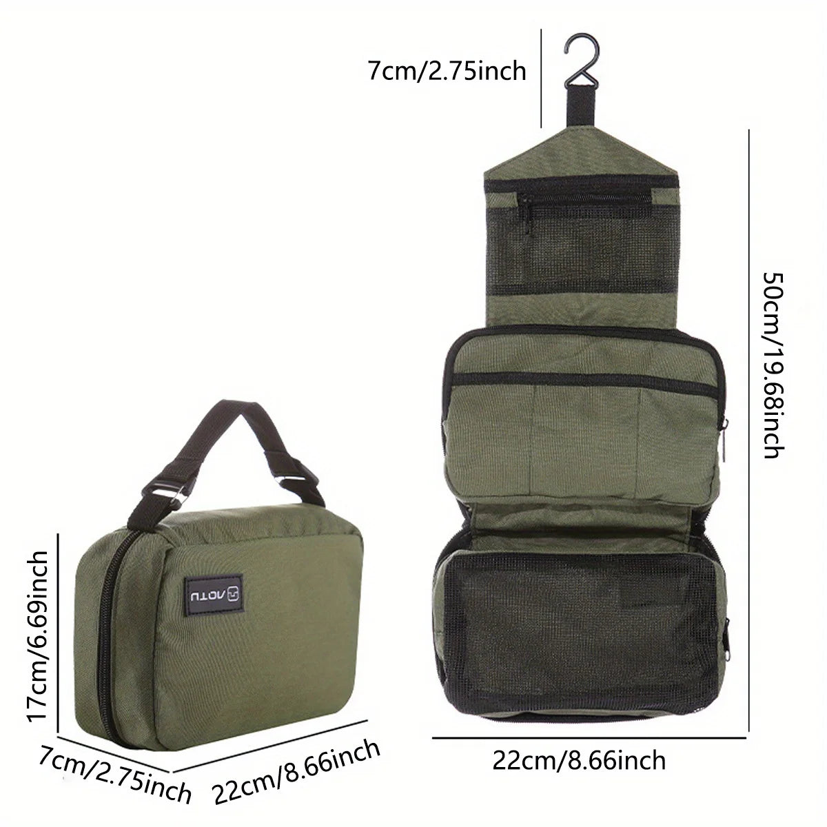 Large Foldable Hanging Toiletry Bag – Waterproof Travel Organizer