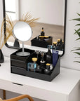 Bathroom Countertop Organizer with Drawers – Cologne & Perfume Stand for Dresser