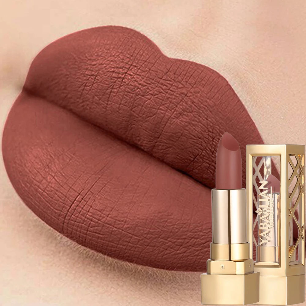 Luxurious Hollow Out Lipstick – Matte Pearlescent Glitter Velvet Waterproof Lip Gloss