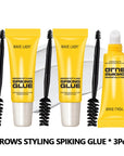 Rave Lady 3-Piece Brow Styling Glue Set – Waterproof Long-Lasting Clear Eyebrow Gel