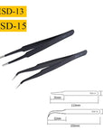 2/6-Piece ESD Anti-Static Precision Tweezers Set – Stainless Steel for Electronics & Soldering