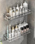 Bathroom Shower Storage Rack – 30-50cm Silver Space Aluminium Shampoo Holder Shelf