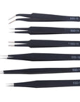 6-Piece Anti-Static ESD Tweezers Set – Precision Curved & Straight Tools