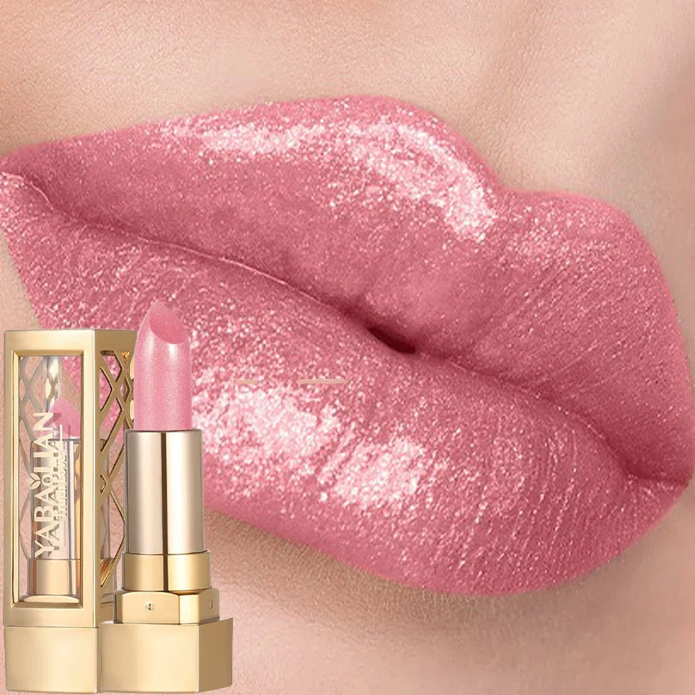 Luxurious Hollow Out Lipstick – Matte Pearlescent Glitter Velvet Waterproof Lip Gloss
