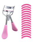 Portable Eyelash Curler with 15 Silicone Pads – Stainless Steel Extension & Curling Tool