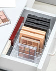 7-Compartment Clear Makeup Organizer Box – Stackable Cosmetic Display Shelf
