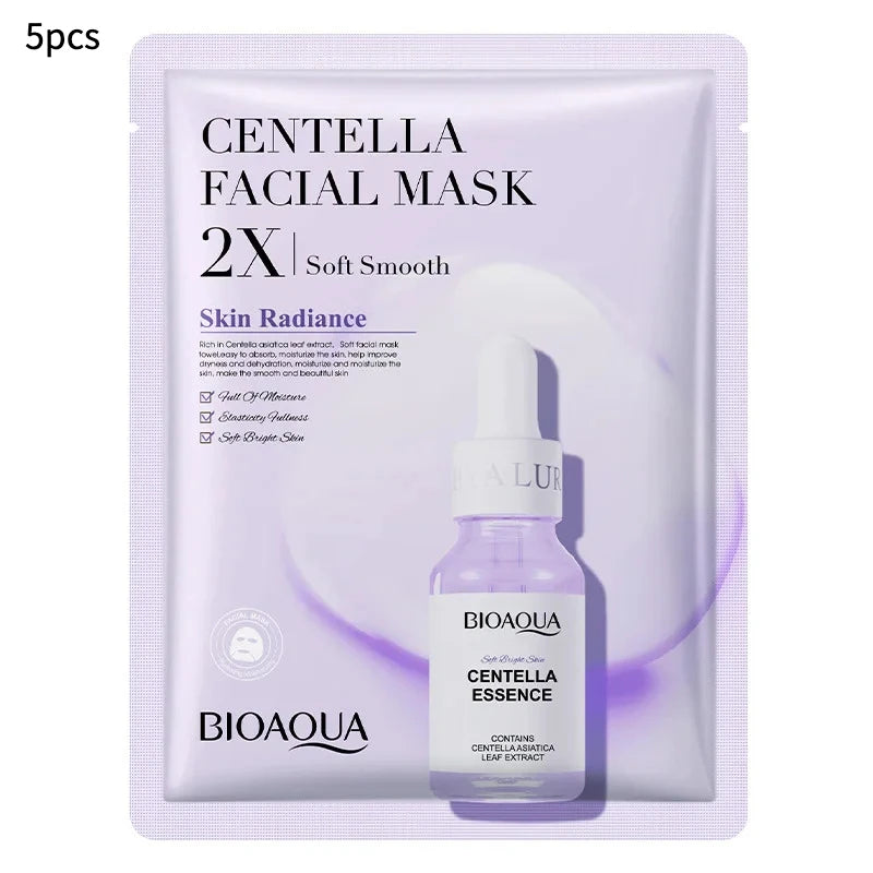 Centella Collagen Face Mask – Vitamin C Hyaluronic Acid Moisturizing Sheet Mask (5/20 Pack)
