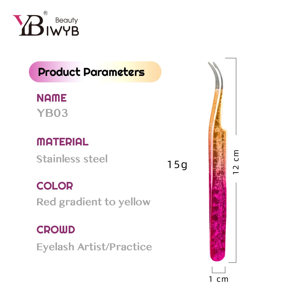 IWYBBeauty Colored Eyelash Extension Tweezers – High-Precision Anti-Static Stainless Steel