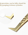 DIYDAY Anti-Slip Fiber Tip Eyelash Extension Tweezers – Precision Stainless Steel Tool