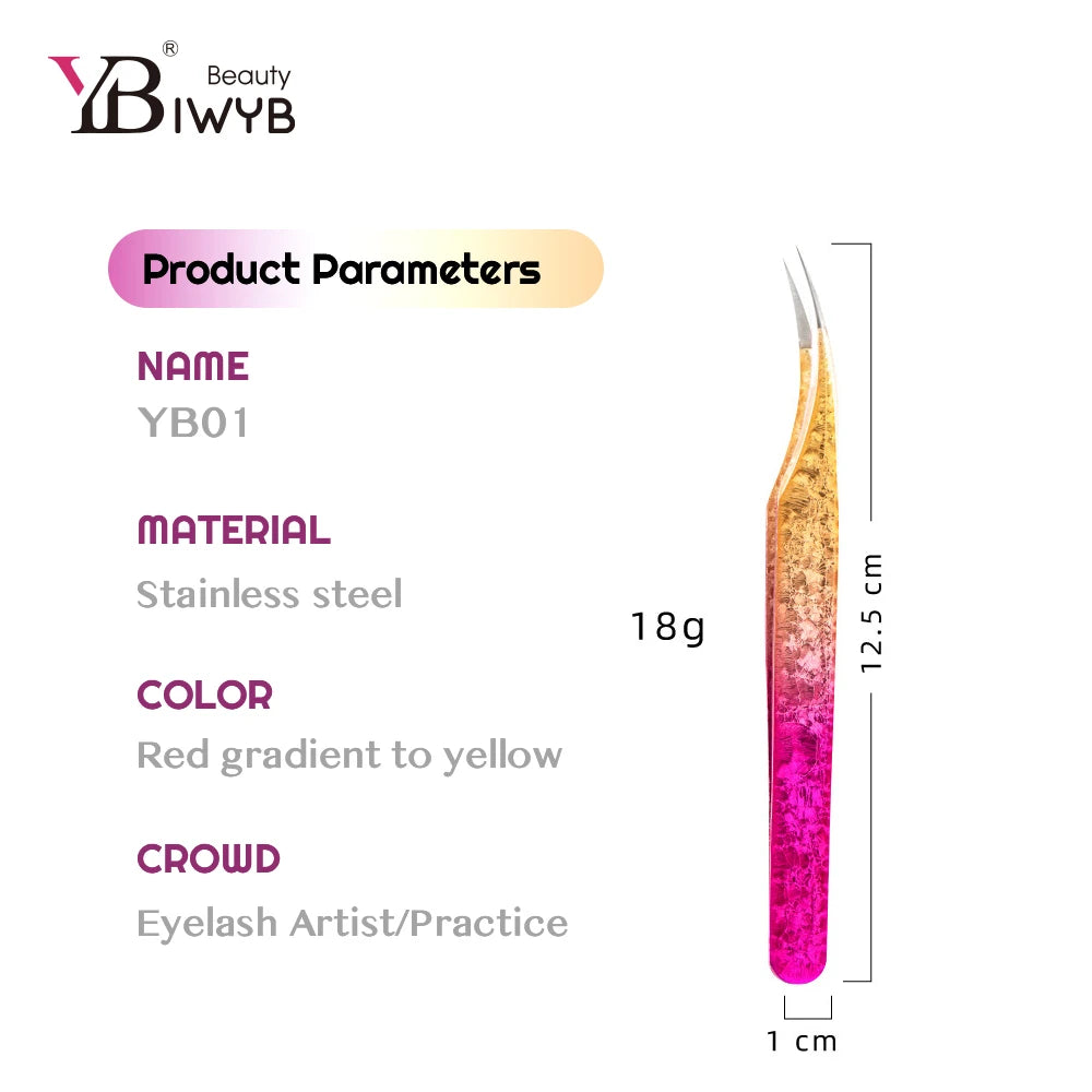 IWYBBeauty Colored Eyelash Extension Tweezers – High-Precision Anti-Static Stainless Steel