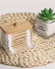 Bathroom Organizer Accessories Set – Cotton Ball Dispenser & Clear Plastic Organizer Jars