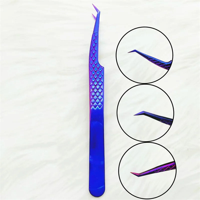 False Eyelash Tweezers – Curved Strip Lash &amp; Eyebrow Hair Clip for Nail Art &amp; Makeup