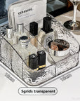 Clear Acrylic Makeup Organizer – Vanity Cosmetic Storage Box with Lipstick Holder