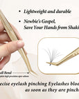CoMango Wood Grain Anti-Slip Eyelash Extension Tweezers – Premium Gold Stainless Steel