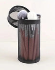Mesh Makeup Brush Bucket Bag – Dual-Use Stand-Up Cosmetic Brush Organizer