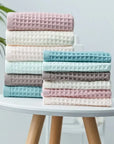 Waffle Cotton Face Towel – Soft Plaid Hand & Hair Shower Towel for Adults (34x74cm)