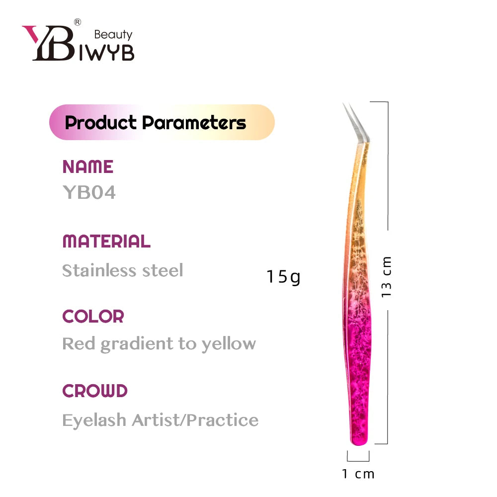 IWYBBeauty Colored Eyelash Extension Tweezers – High-Precision Anti-Static Stainless Steel