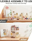360° Rotating Makeup Organizer – Spinning Countertop Cosmetic Holder Shelf (Clear)