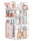 360° Rotating Makeup Organizer – Spinning Countertop Cosmetic Holder Shelf (Clear)