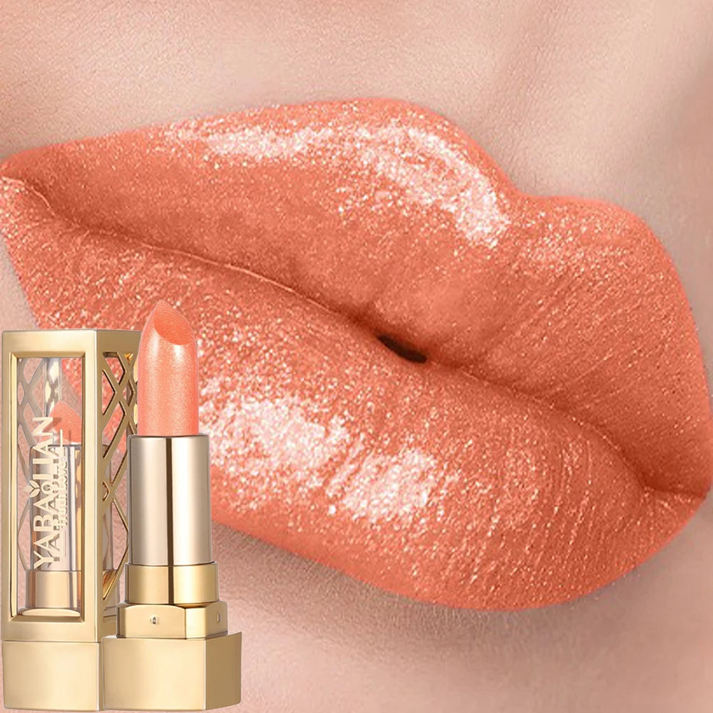 Luxurious Hollow Out Lipstick – Matte Pearlescent Glitter Velvet Waterproof Lip Gloss