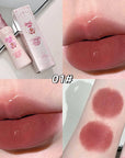 Gege Bear Velvet Matte Lip Mud – Waterproof Non-Stick Coral Red & Nude Lip Tint