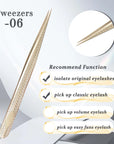 CoMango Wood Grain Anti-Slip Eyelash Extension Tweezers – Premium Gold Stainless Steel