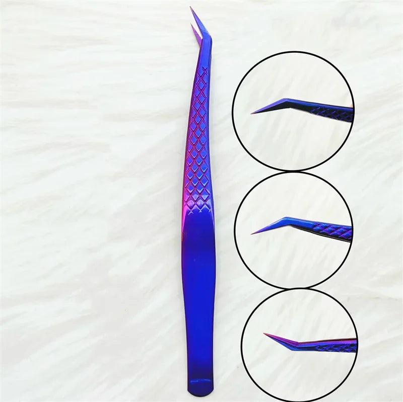 False Eyelash Tweezers – Curved Strip Lash &amp; Eyebrow Hair Clip for Nail Art &amp; Makeup