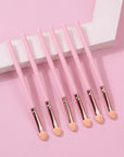 6-Piece Pink Eye Makeup Brush Set – Sponge Eyeshadow, Blending & Concealer Brushes