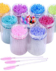 50-Pack Disposable Lash Spoolie Brushes – Wholesale Mascara Wands with Container Case